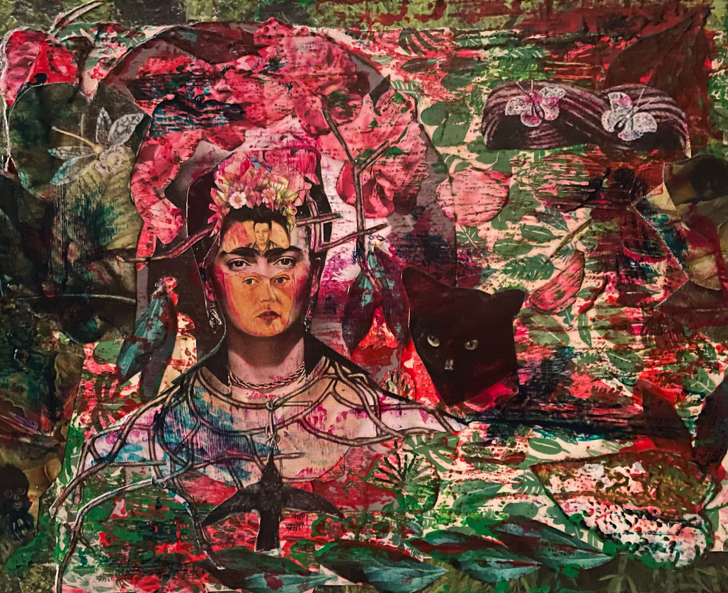 collage mix media frida 2 - Frida Kahlo